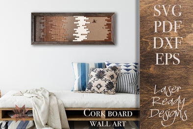 Ombre Boho 36 inch Cork Board overlay wall art - Digital Download for laser cutters - Welcome Home Custom