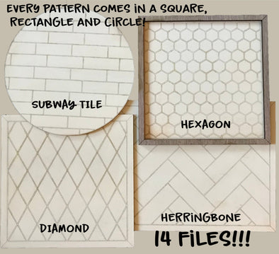 Patterns for Glowforge SVG Herringbone Subway Tile Hexagon and Diamond Pattern Welcome home custom - Welcome Home Custom
