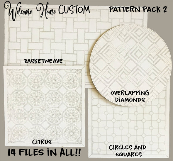 Patterns for Glowforge SVG Pattern Pack 2 Basket weave Citrus Circles - Squares Overlapping Diamonds Welcome home custom - Welcome Home Custom