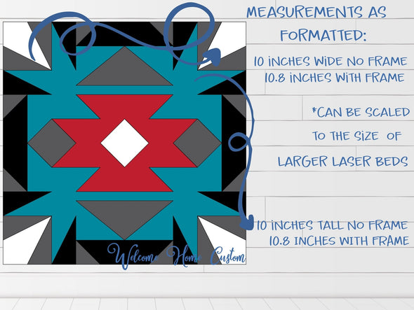 Quilt Laser Cut File Bundle southwest inspired quilt svg for Lasers such as Glowforge - Welcome Home Custom