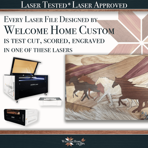 Running Horses bundle with bonus unicorn laser cut file - Welcome Home Custom