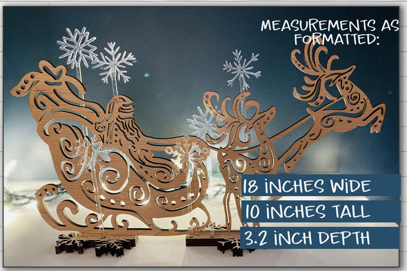 Santa SVG laser cut files - Reindeer with Swirl Antlers for Glowforge - Christmas Decor - Rustic Christmas - Mantel Piece - Centerpiece - Welcome Home Custom