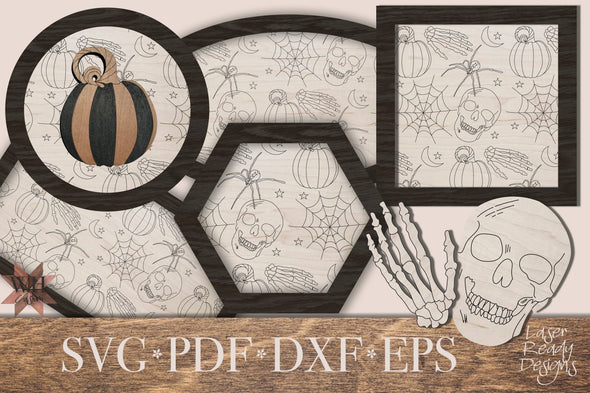 Spooky Halloween Pattern Pack - Digital Download for Laser cutters - Welcome Home Custom