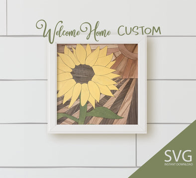 Sunflower SVG Glowforge Laser cut files for cut projects with Sunshine design by Welcome Home Custom - Welcome Home Custom