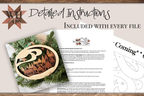 Winter is Coming Landscape with DIY option and ornament - laser cut file - Welcome Home Custom